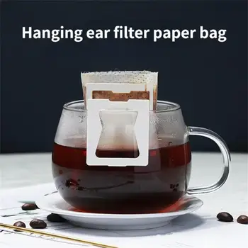 Paketi tek Kullanımlık Kahve filtre torbaları Taşınabilir Asılı Kulak StyleCoffee Filtreleri Çevre Dostu Kağıt Torba Espresso Kahve İçin