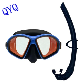 QYQ Moda dalış maskesi Elektroliz Renk Demir Temperli Cam Lens Çevre dostu silika jel havalandırma tüpü