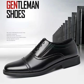 Rahat erkek resmi ayakkabı Erkekler için Slip-on Elbise deri ayakkabı İlkbahar Sonbahar Nefes Erkek Loafer'lar Düz Renk 2024 Chaussure Hommes