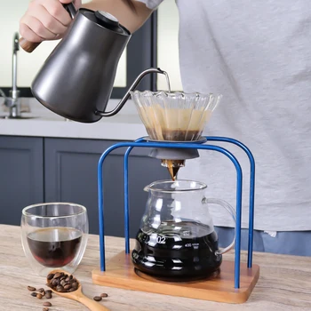 SENSEMAKE-Kahve Başlangıç Seti Üzerine Dökün, El Yapımı Kahve Makinesi, Cam Sunucu, Kepçe ve Filtreler, Boyut 02, Siyah