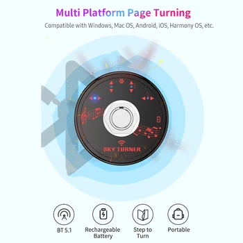 ST-1 BT Sayfa Turner Pedalı Şarj Edilebilir Kablosuz Ayak Anahtarı 4 Sayfa çevirme Modları için Uygun Tablet Akıllı Telefon Çoğu Uygulama