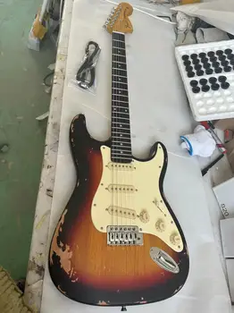 ST Elektrik Gitar Gülağacı klavye Yeşil Renk Yüksek Kalite Guitarra Ücretsiz Kargo
