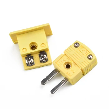 Sarı Termokupl Soket Kabuk Fiş Adaptörü Mini Termometre Evrensel K Tipi Minyatür Panel Montajlı Alaşım Naylon