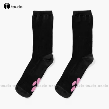 Siyah Kedi Sevimli Ve Komik Hayvan Pençe Çorap Pembe Pedleri Çorap Terlik Çorap Kadın Tasarım Mutlu Sevimli Çorap Yeni Popüler Komik Hediye