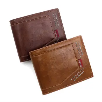 Su geçirmez erkek küçük cüzdan İş Yumuşak Çok pozisyonlu Kart Cüzdan Ultra İnce Katlanabilir 3 Kat Çanta kart tutucu
