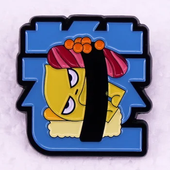 Suşi rulo rozet komik karikatür emaye Pin broş takı