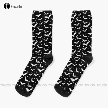 Sıkıntılı Yarasalar Desen Çorap Cadılar Bayramı erkek çorabı Unisex Yetişkin Genç gençlik Çorap Tasarım Sevimli Çorap Yaratıcı komik çoraplar