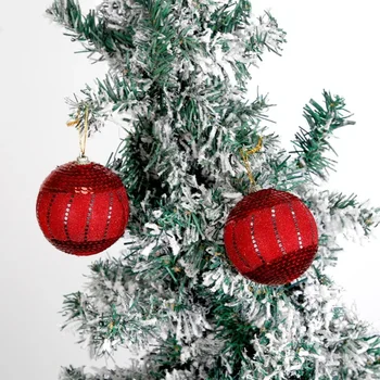 Sınır ötesi yeni 8.5 CM kırmızı Yılbaşı topu kolye DIY aksesuarları Yılbaşı ağacı süsleme topu asılı sahne düzeni