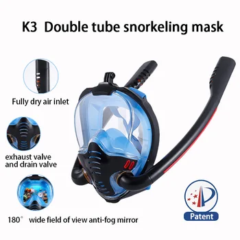 TaoBo Tüplü dalış maskesi Tam Yüz şnorkel maske Sualtı Anti Sis Yetişkin Sualtı Tüplü Spearfishing Maskesi Gopro Kamera için