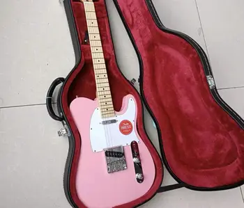 Tele Elektro Gitar Maun Gövde Pembe Renk Akçaağaç klavye Yüksek Kaliteli El İşi Guitarra Ücretsiz Kargo
