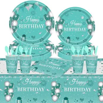 Tiffany Mavi Balon Parlak Yetişkin Doğum Günü Partisi Süslemeleri Masa Örtüsü Sofra Kızlar Yetişkin Gelin Zemin Duş Malzemeleri