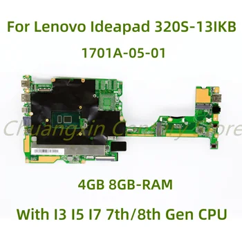 Uygun Lenovo Ideapad 320S-13IKB laptop anakart 1701A-05-01 ile I3 I5 I7 7th / 8th Gen CPU 4GB / 8GB RAM %100 % Test Edilmiş