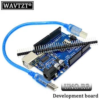 WAVTZT UNO R3 Geliştirme Kurulu ATmega328P CH340 CH340G Arduino UNO İçin R3 Düz Pin Başlığı İle USB kablosu