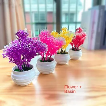 Yapay bitkiler milan tahıl bonsai, yapay çiçekler saksı bitki, ev dekor masası ofis dekorasyon