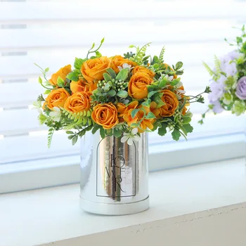 Yapay İpek Çiçekler Ortanca Gül Buketi Masa Ev Dekorasyon Düğün sevgililer Günü Kapalı Gelin Tutan Sahte Çiçek