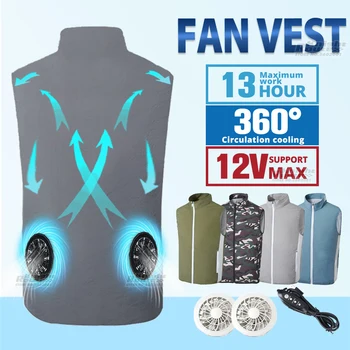 Yaz Spor Fan Klima Serin Unisex Seyahat Ultralight Yelek Elbise Ceket Yelek Kamp USB Şarj Klima