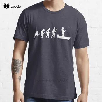 Yeni Komik Evrim Adam Ve Tekne Balıkçılık T-Shirt Pamuk Erkekler Tee Gömlek Gömlek Kalır Erkekler İçin Özel Yetişkin Genç Unisex Tee Gömlek