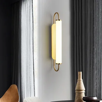 Yeni post-modern basit oturma odası şerit duvar lambası İskandinav yatak odası başucu ışıkları ayna ön lamba merdiven koridor lambası
