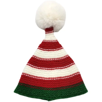 Yün Kap Noel Şapka Dantel Şapka Erkek Kız Örme Bere Kap Yumuşak Bebek Şapka 69HE