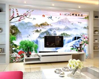 beibehang herhangi bir boyut Özelleştirmek manzara su boyama Çin rüzgar duvar kağıdı oturma odası TV arka plan duvar 3d duvar kağıdı tapety
