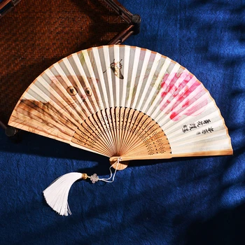 Çin Tarzı El Fan Sevimli vantilatör yelpaze Klasik Ventilatore Japon Retro Tarzı Cheongsam Hanfu Fotoğraf Sahne