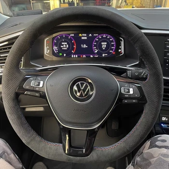 Özel direksiyon kılıfı Süet 100 % Fit Volkswagen VW Golf 7 İçin Mk7 Yeni Polo jetta Passat B8 Oto İç Aksesuarları