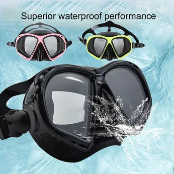 Şnorkel maske Erkek Kadın Yüzmek Gözlük Büyük Iyi Sızdırmazlık Anti Sis Çift Elastik Kayış Su Geçirmez Açık Dalış Gözlük