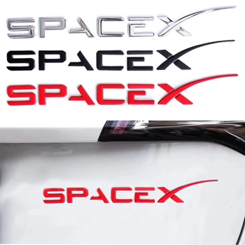 1 Adet Kırmızı Spacex 3D Rozet Modeli 3 S X Y Çıkartmalar Araba Aksesuarları Araba Arka Bagaj Kapağı Amblemi