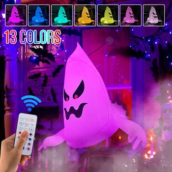13 Renk Cadılar Bayramı Şişme Hayalet Korku Pencere Hayalet Katlanabilir Parlayan Balon Açık Avlu Bahçe Dekorasyon Eğlenceli Parti