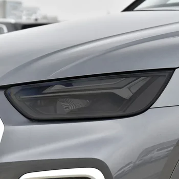 2 adet İçin Audi Q5 SQ5 Quattro Facelift 2021 Araba Far Tonu Füme Siyah koruyucu film Temizle TPU Sticker Aksesuarları