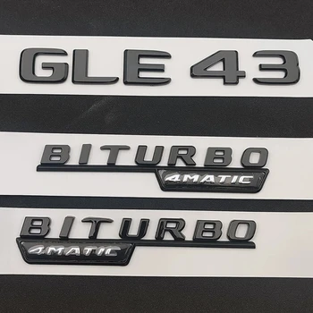 3D ABS Krom Siyah Araba Arka Bagaj Rozeti Sticker GLE 43 BITURBO 4MATIC Amblemi Logosu Mercedes GLE43 AMG W167 W166 Aksesuarları
