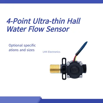 4 Noktalı Ultra ince Hall Su Akış Sensörü Anında Isıtma su ısıtıcı Darbe Sinyali NTC Sıcaklık Sensörü İle