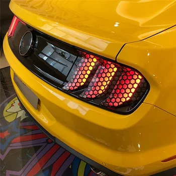 6 adet Araba arka Lambası PVC Sticker Uyarı Bandı Vinil Film Yansıtıcı Arka ışık dekorasyonu Çıkartması Kapak Aksesuarları Ford Mustang İçin