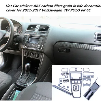 ABS karbon fiber Merkezi kontrol vites paneli sequins 2011-2013 Volkswagen VW POLO 6R 6C İç dekorasyon yama