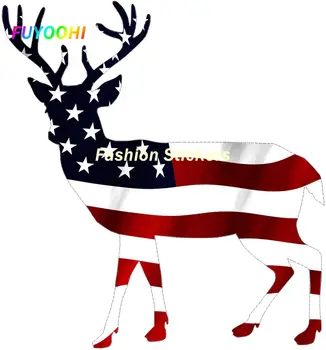 FUYOOHİ Oyun Çıkartmaları Avcısı Buck çıkartma Amerikan Bayrağı ABD PatrioticAuto Sticker Vinil Tampon Pencere