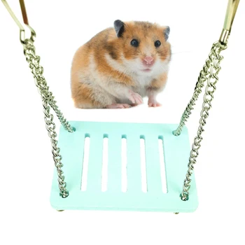Hamster Salıncak Oyuncak Kobay Asılı Standı Küçük Evcil Egzersiz Oyuncak Hamster Kafesi Oyuncak Zincir Süspansiyon Hamster Platformu