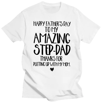 Mutlu babalar Günü Benim İnanılmaz Üvey Baba Koyarak Annem İle beyaz tişört Harajuku Komik Tee Gömlek