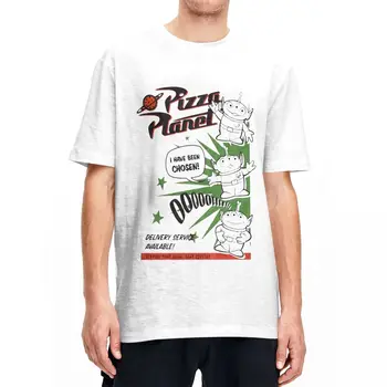 Pizza Gezegen Oyuncak Hikayesi Erkekler Kadınlar için T Shirt Vintage Tees Kısa Kollu Crewneck T-Shirt Saf Pamuk Klasik Giyim