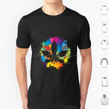 Renkli Yaprak Ot 420 Stoner Hediye T Shirt Pamuk Erkekler Kadınlar Dıy Baskı Ot Stoner Duman Dostum Renkli Yaprak Ot 420 Stoner