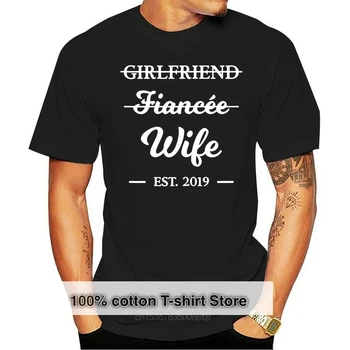 Siyah Bayan Kız Arkadaşı Nişanlısı Eşi T-Shirt Evli 2019 Evlilik Hediye baskılı tişört Gömlek