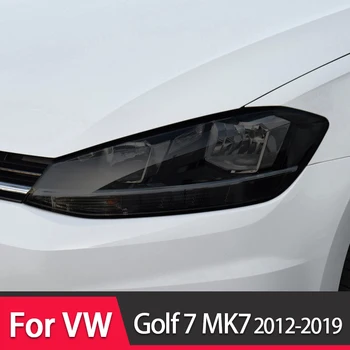 Volkswagen VW Golf 7 için MK7 Aksesuarları 2012-2019 Araba Far koruyucu film Far Şeffaf Siyah TPU Etiket