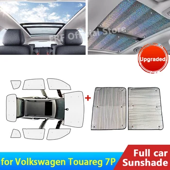 Volkswagen VW Touareg için 7P 2011 ~ 2018 Araba Tam Kapsama Güneşlik Araba Güneş Gölge Cam Yan Pencere Gizlilik Gölgeleme Koruyucu