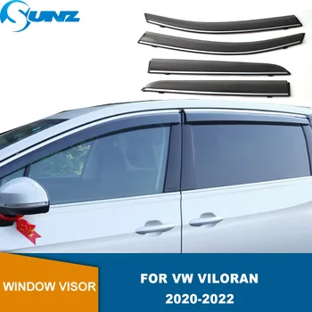 Yan Pencere Deflector VW Viloran 2020 İçin 2021 2022 Weathershields Hava Kalkanları Kapı Siperliği Rüzgar Gölge Yağmur Siperliği
