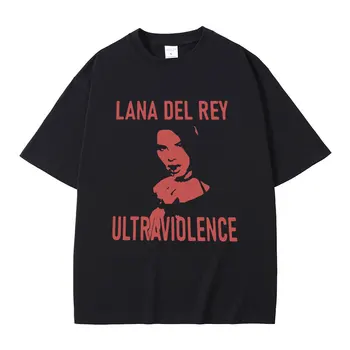 Şarkıcı Lana Del Rey Ultraviolence Grafik baskı t-shirt Unisex Pamuklu T-shirt Erkek Kadın Hip Hop Büyük Boy Kısa Kollu Tees Hediye